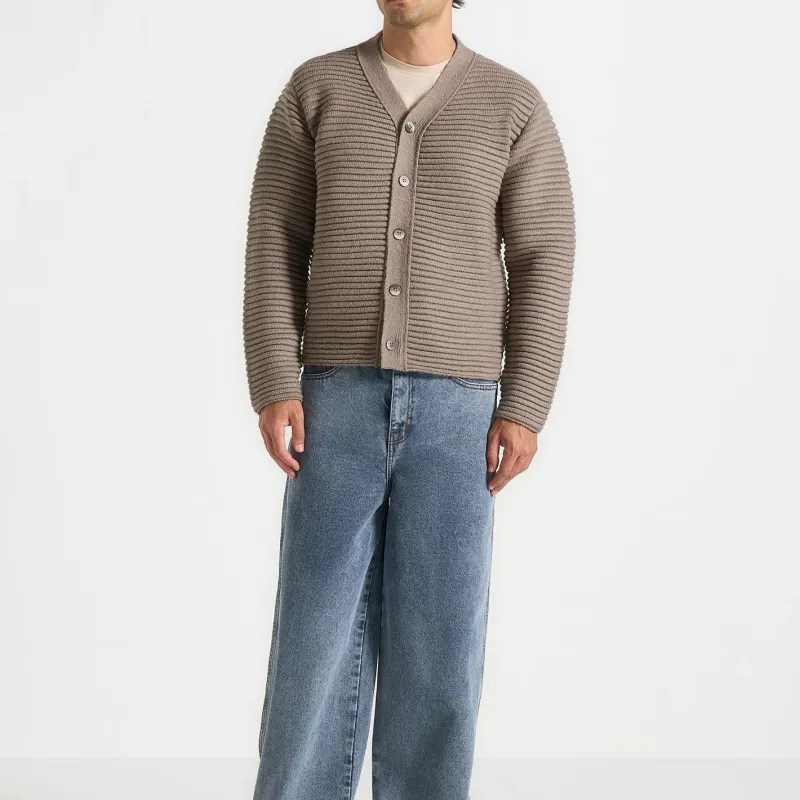 Pull décontracté épais pour hommes, col en V, cardigan pour hommes pour l'automne et l'hiver